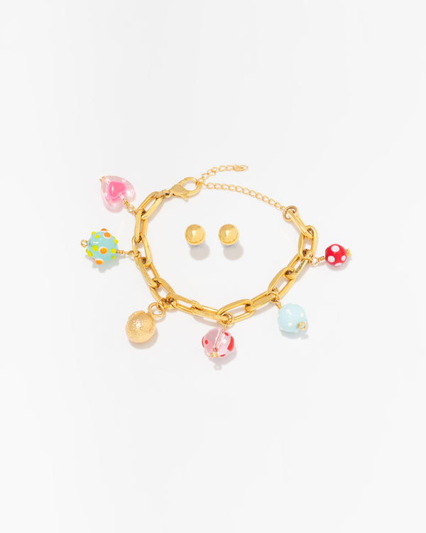 Pulsera Cristales + Aretes