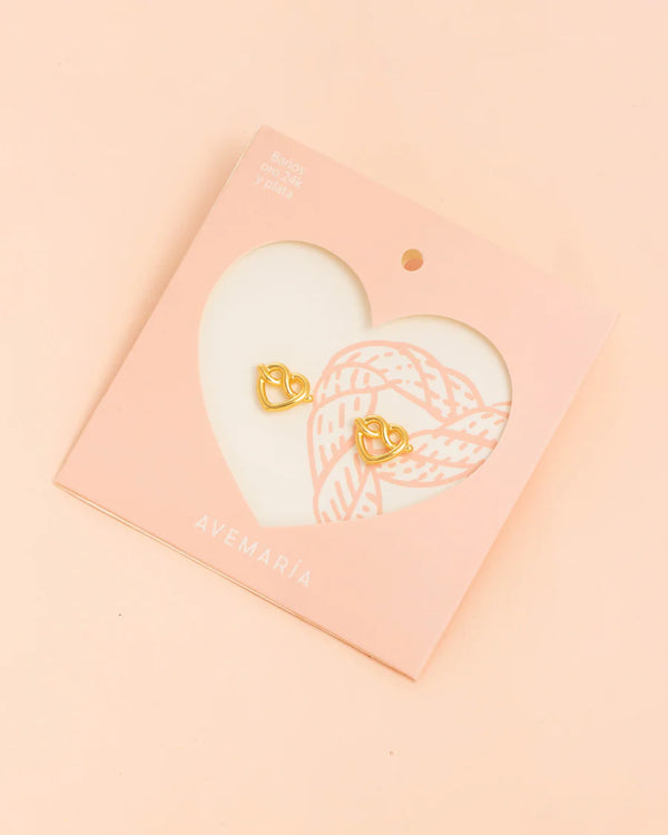 Aretes Corazón Lazo