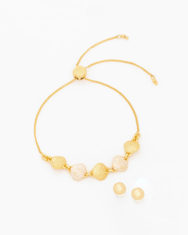 Pulsera Mini Conchas + Aretes