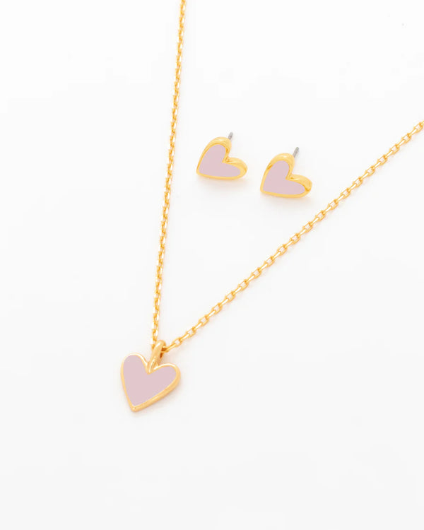 Set Collar + Aretes Corazón