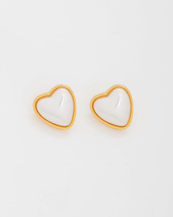 Aretes Maxi Corazón Perla