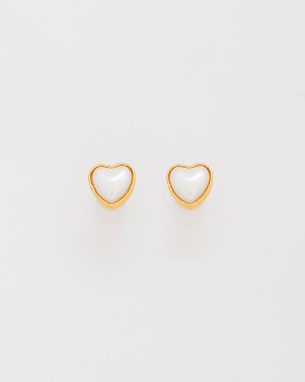 Aretes Mini Corazón Perla