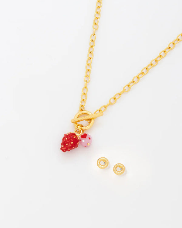 Collar Broche Fresa + Aretes