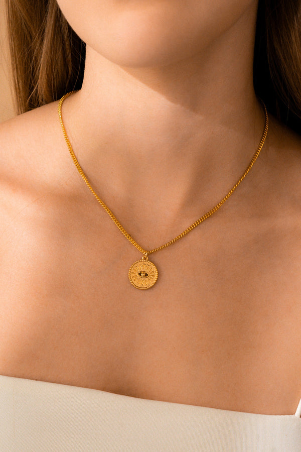 Collar Ojo Turco + Aretes Gold