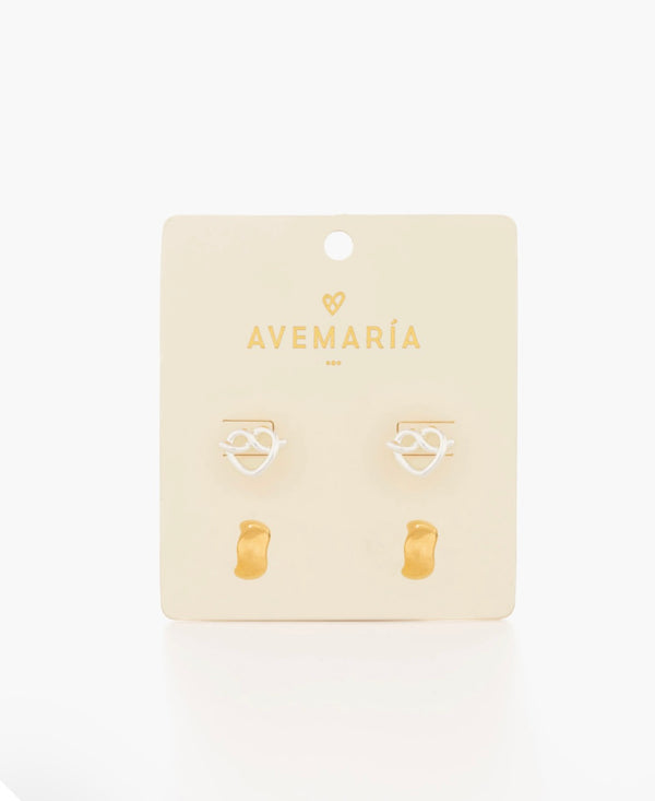 Set Aretes Corazón