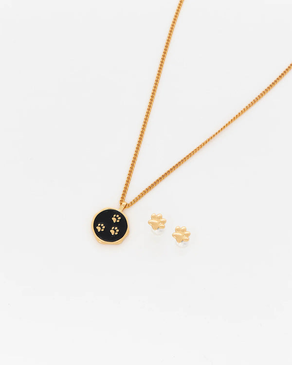 Set Collar + Aretes Huellas