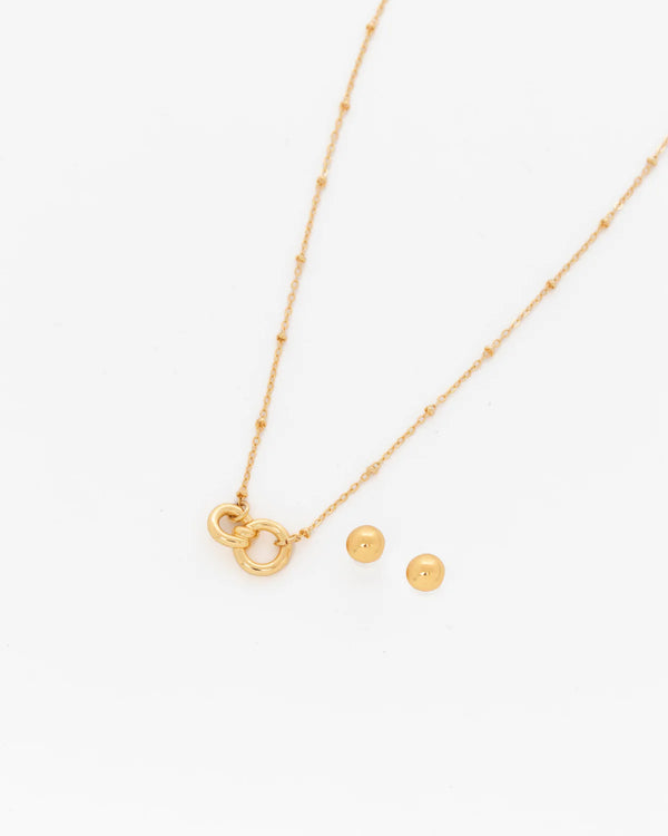 Collar Eslabón Lazo + Aretes