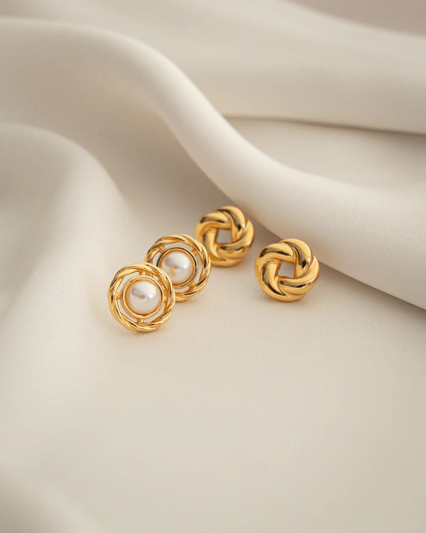 Set x2 Aretes Perla Lazo