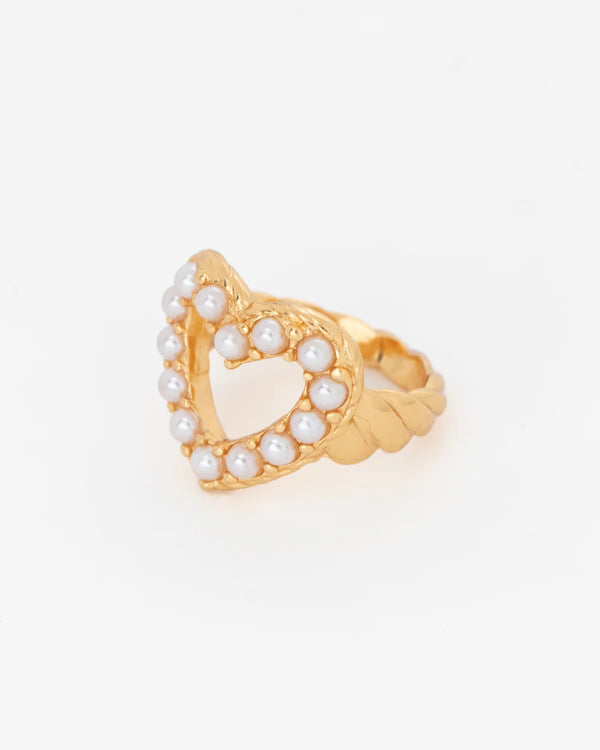 Anillo Corazón Multiperlas