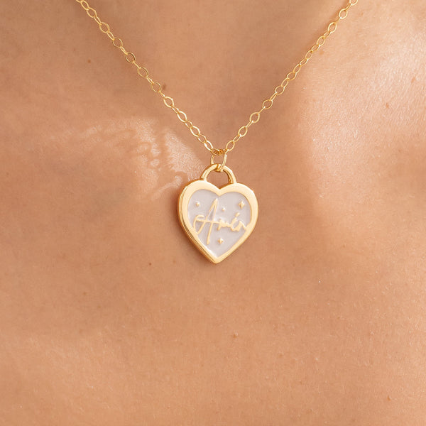 Cadena con Dije Religioso Amén + Aretes