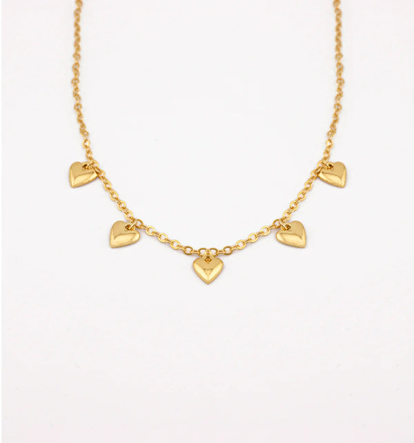 Collar Corazones Mini + Aretes