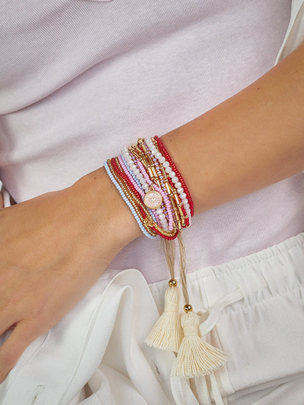 Pulsera Borla con Dijes + Aretes