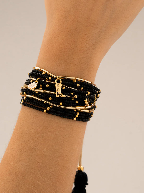 Pulsera Borla con Dijes + Aretes