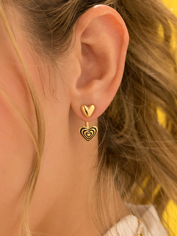 Arete 2 en 1 Corazón
