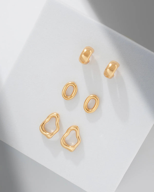 Set x3 Aretes Silueta Amorfa by Issa Vásquez