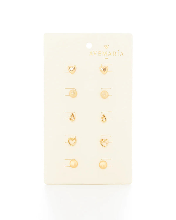 Set X5 Aretes Pequeños Variados