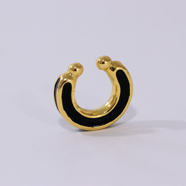 Earcuff Gold Pintado Negro