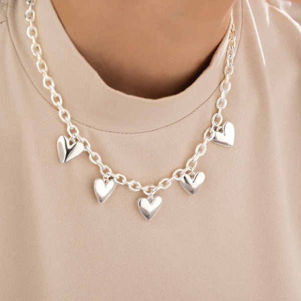 (Copia) Collar Corazones Chunky + Aretes