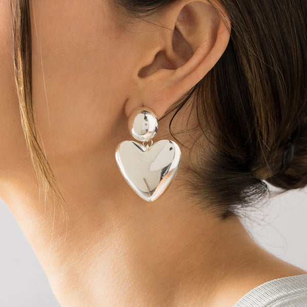 Aretes Corazón Bold Silver