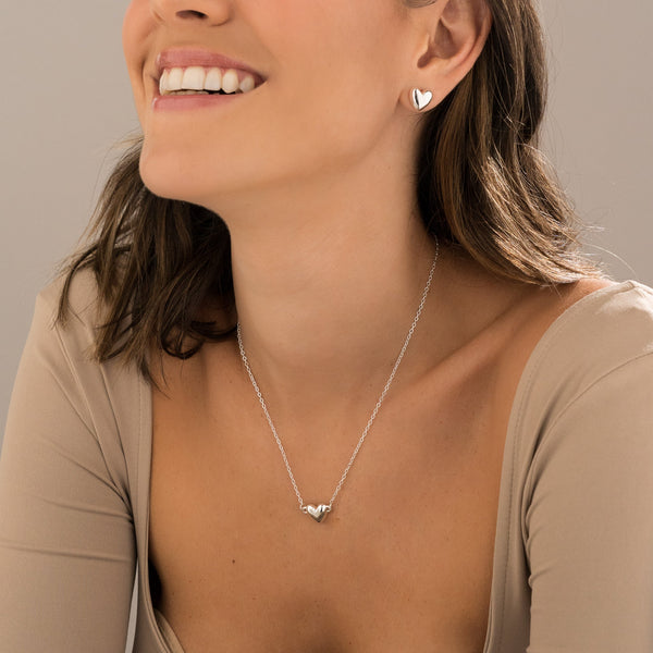 Set Collar + Aretes Mini Chunky Silver