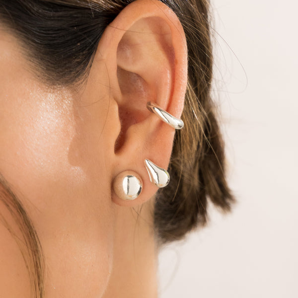 Set X3 Aretes Gotas Y Bolas Silver
