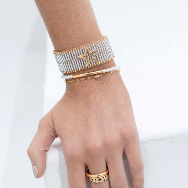 Set Pulsera Tejida x3 Multiestrellas