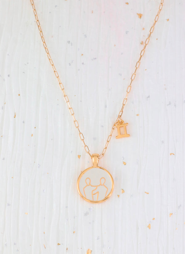 Cadena Géminis blanco hueso