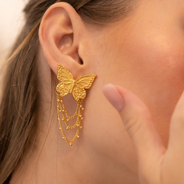 Aretes Dorados Mariposa