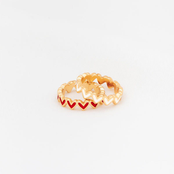 Set Anillos x2 Multicorazones